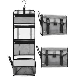 Twofold Travel Hanging Toiletry Bag Travel Kit Shaving Bag Waterproof Large Makeup Bag Wash Bag Makeup Organizer Cosmetic Case for Bathroom Shower