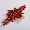 Teyglen Bridal Crystal Flower Hair Comb Full Red Rhinestone Hair