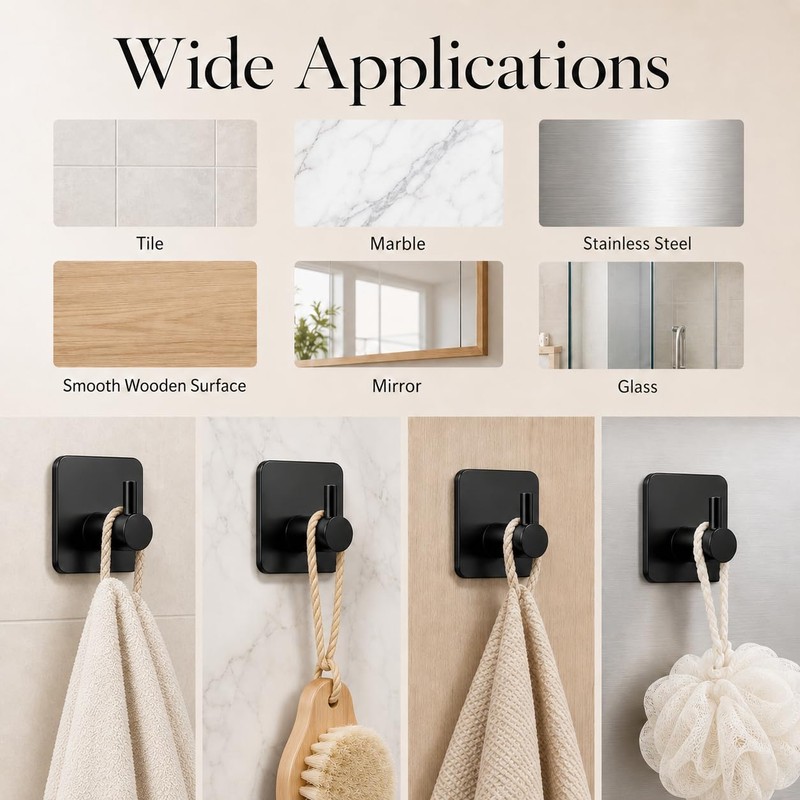 Mujigaga Ganci Adesivi, Appendi Accappatoio Bagno, per Bagno o Cucina,
