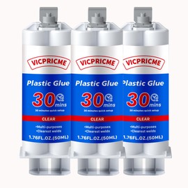 VICPRICME Plastic Glue, 1.76oz Clear epoxy Glue, All Purpose Repair Glue, can Bond Metal, Wood, Glass, Fiberglass, Carbon Fiber, Most Plastics, Rubber (3)