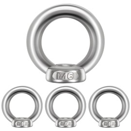 12pcs Ring Nut, M6 Ring Shape Lifting Eye Nut Lifting Ring Eye Bolt Stainless Steel for Marine Threaded Nut Fastener