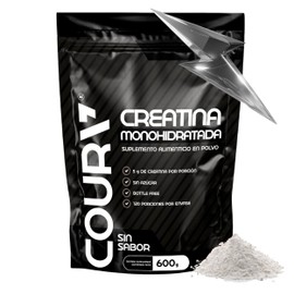 COURA Creatina Monohidratada - Creatina Gym Sin Sabor 600g - Suplemento Alimenticio en Polvo - Fuerza y Resistencia - Ideal para Entrenamientos Intensos - Sin Azúcar