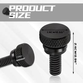 WINUERK Motorcycle Quick Release Seat Bolt Screw, 1/4 Inch-20 Thread Motorcycle Aluminum Alloy Rear Seat Bolt Mount Screw Replacement for Harley Davidson 1996-2024 (Black)