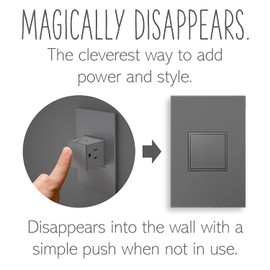 Legrand adorne 20Amp 1-Gang Pop-Out Outlet in Magnesium with Matching Wall Plate, ARPTR201GM2WP