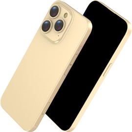 Fake Phone Dummy Prop Phone, Black Screen Decoy Phone Pear Phone Non-Working Phone 15 Pro for Kid Play, Display Phone Look Like Real Phone 14 Pro (Gold)