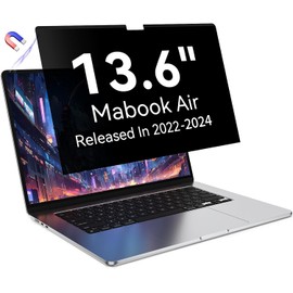 Magnetic Privacy Screen for MacBook Air 13.6 Inch (2022-2024, M2, M3) Model: A2681 A3113, Easy On/Off Removable Laptop Privacy Screen Filter, Anti Glare Blue Light Screen Protector