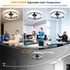 Aphyni Ceiling Fans with Lights and Remote, Crystal-Edged Modern Flush