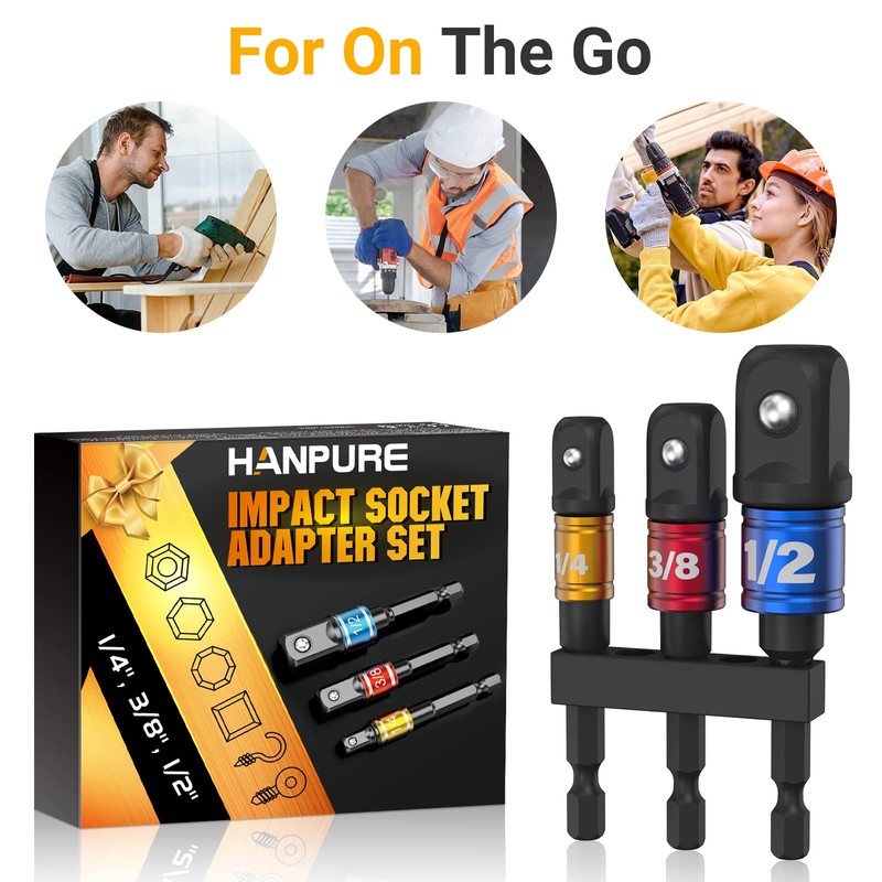 Impact Socket Adapter Set for Drill - Tools for Men