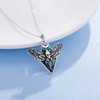 CUPENDA Moth Necklace Sterling Silver Death Skull Moth Pendant Necklace