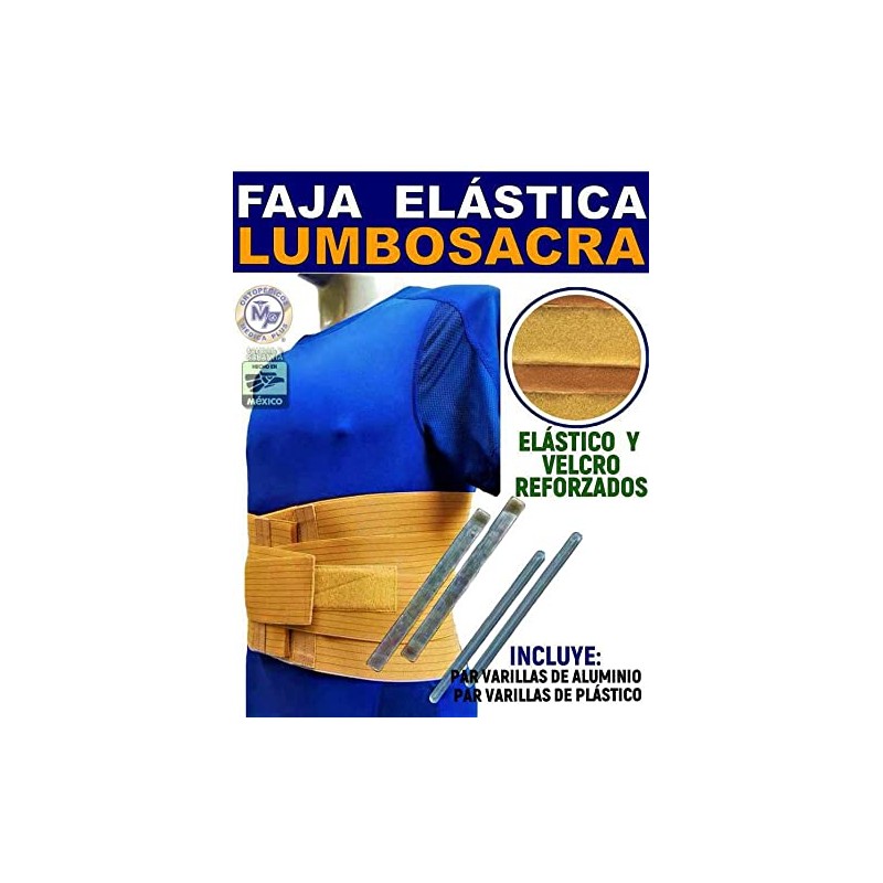 Faja Lumbar Faja LUMBOSACRA Elastica Varillas DE Aluminio Y PLASTICO
