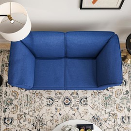 Soohow al, Cozy 2, Bedroom Removable Sofa Cover,Velvet Couches-Blue 57" Modern Accent Chair,Loveseat,Modular Sectional Love Seat for Living Room