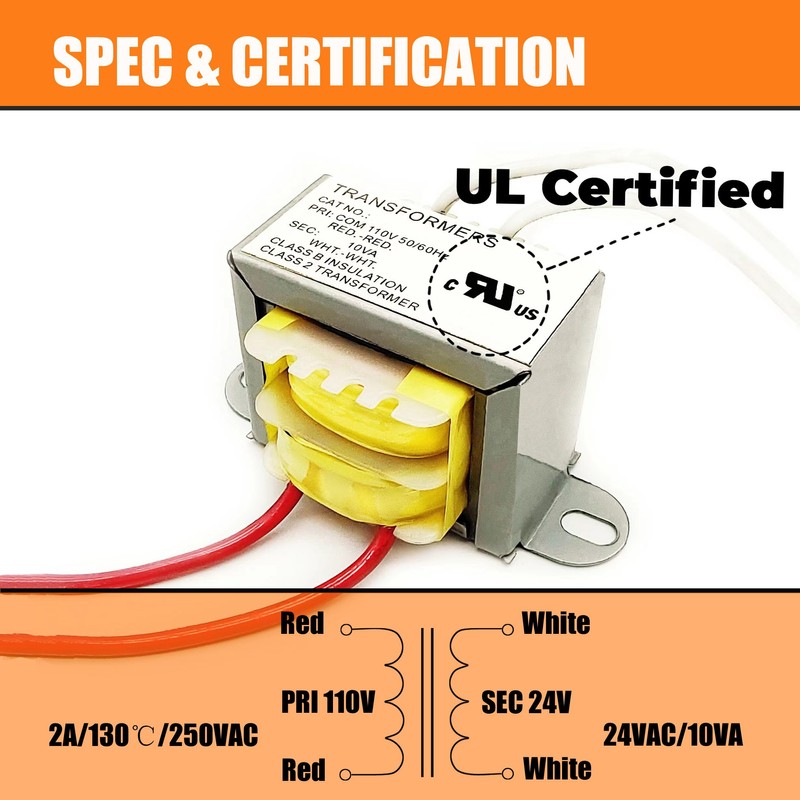 AC/AC Power Transformer - 110V 50/60Hz to 24V 10VA Step
