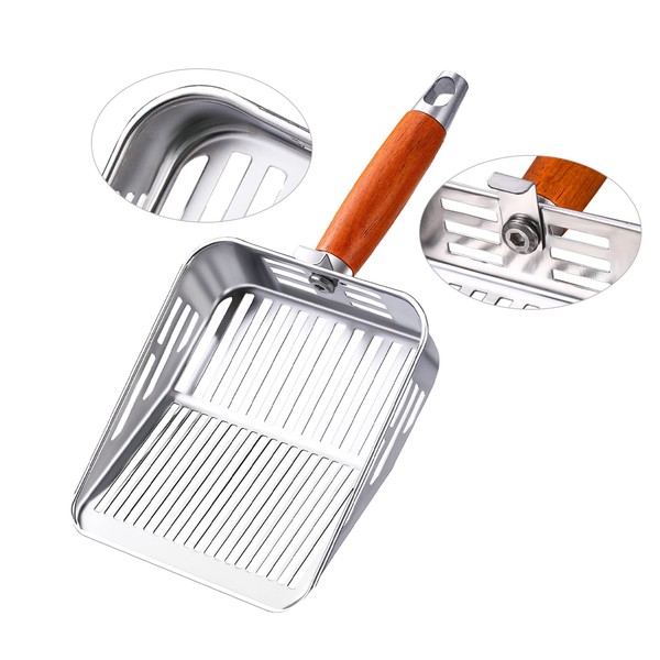 TabifurKitc 304 Stainless Steel Cat Litter Scoop, Metal Litter Scooper