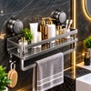 Suction Cup Bathroom Shelf for Shower Storage – 40cm Gray