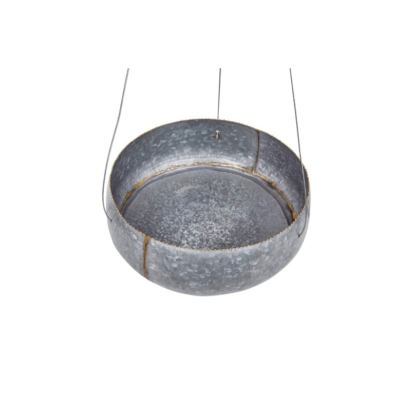 Creative Co-Op Grey & Gold Hanging Iron Planter