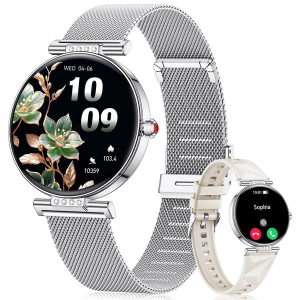 CIVO Smart Watches for Women Silver: Fitness Tracker Step Counter