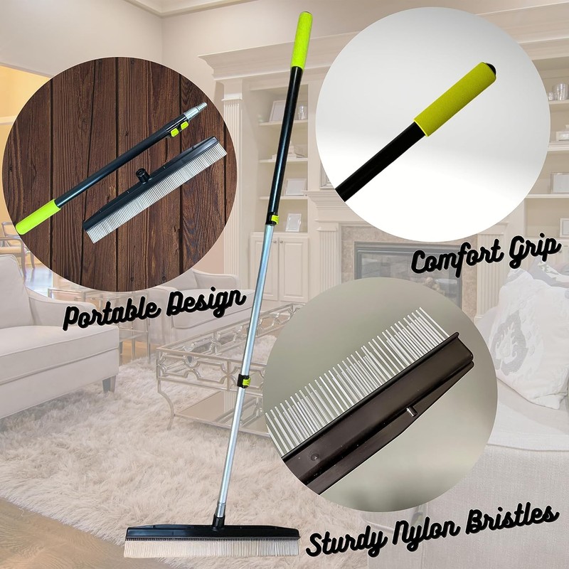 A-to-Z Supply Room Groom Carpet Rake and Groomer with Telescoping