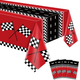 4Pcs Racing Car Tablecloths Car Birthday Party Road Table Cloth Race Car Party Tableware Racing Theme Party Party Decorations Supplies 51 X 86IN