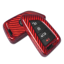 T-carbon Key Fob Cover Compatible with Toyota Supra GR A90 A91 MK5 2019-2024,Real Carbon Fiber Smart Remote Key Fob Case Compatible with Toyota Supra Accessories, Red