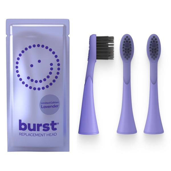 BURST Genuine Replacement Heads for Original Sonic Electric Toothbrush (Lavender/3
