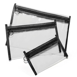 3 Pack Clear Makeup Bags - Organize Your Essentials in Style