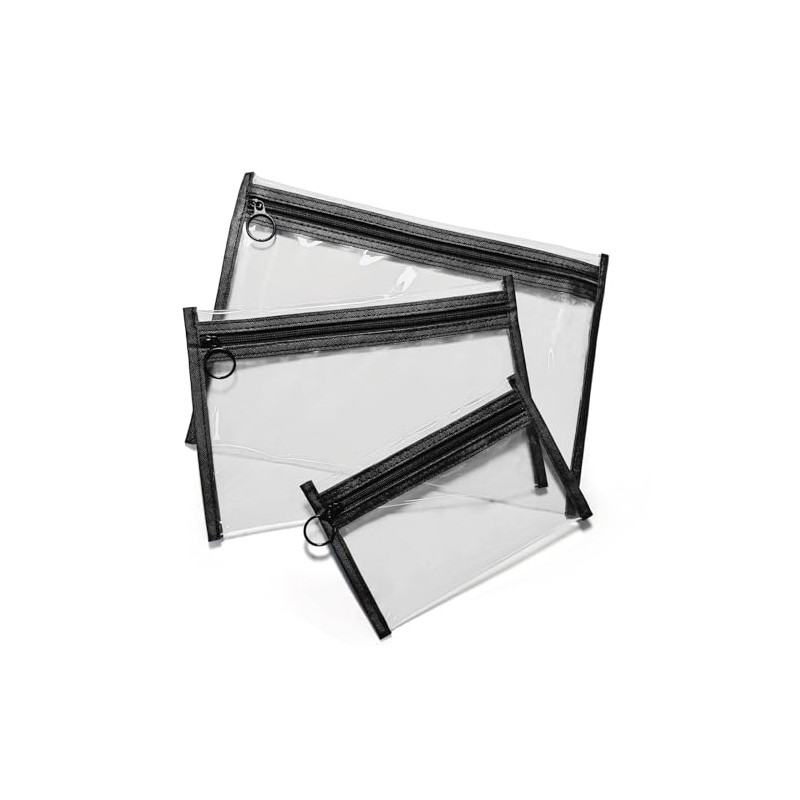 3 Pack Clear Makeup Bags - Organize Your Essentials in