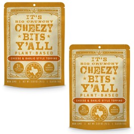 It’s Big Crunchy Cheezy Bits Y'all All Y'alls Foods Plant Based Cheezy Bits | Big and Crunchy Vegan Cheese Snacks | Non-GMO, Gluten Free, High Protein, Vegetarian (2-Pack)