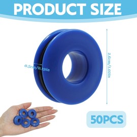 EuAcesry Pack of 50 Plastic Grommets Eyelets for Tarpaulins, Self-Drilling Tent Eyelets, Multipurpose Plastic Grommets for Pool Curtains, Tarpaulins, Tents, Tarpaulins - 27 x 27 x 11 mm - Blue