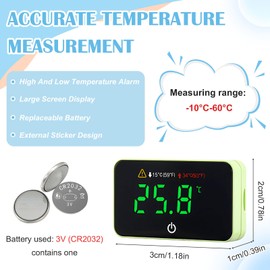 Fish Tank Accessories,Fish Tank Digital Stick On Thermometer,Digital Alarm Aquarium Thermometer,Led Display Stick-On Fish Tank Thermometer,High Accuracy Wireless Thermometer For Fish Tanks