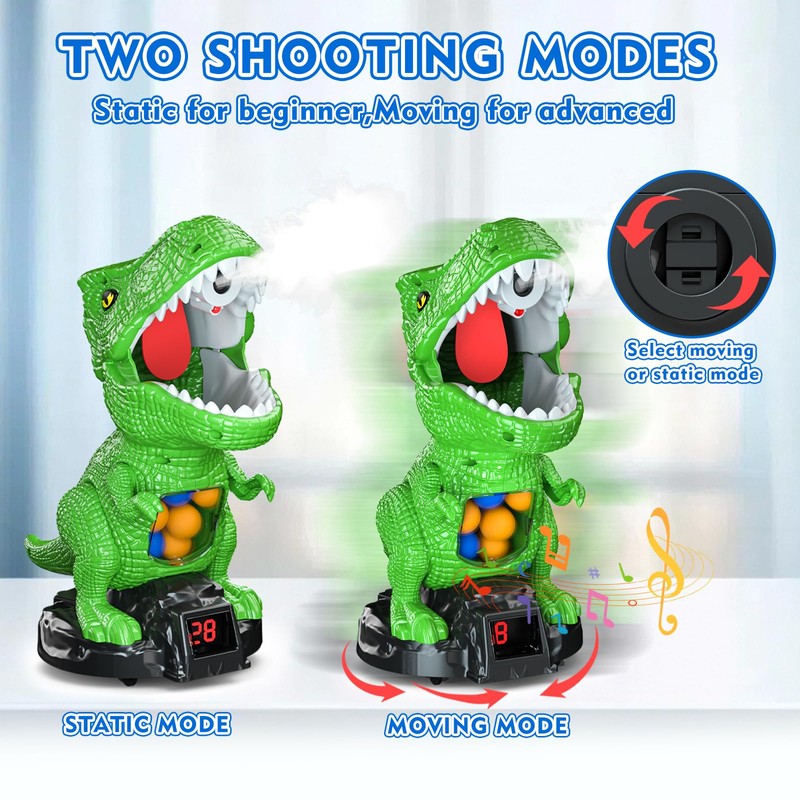 Cooldele Dinosaur Shooting Toys for Kids 3-6, Movable Target Shooting