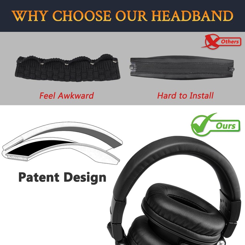 SOULWIT Ear Pads Cushions + Headband + Silicone Earpads Cover