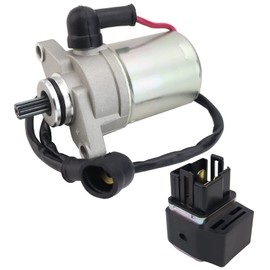 STABSOLI Starter Motor & Solenoid Relay for Polaris Outlaw 50 2008-2019, Outlaw 50 INTL 2010, Predator 50 2007 0450533 0451692 18643 18644 SMU0273 SMU0284 410-54058 57-2732