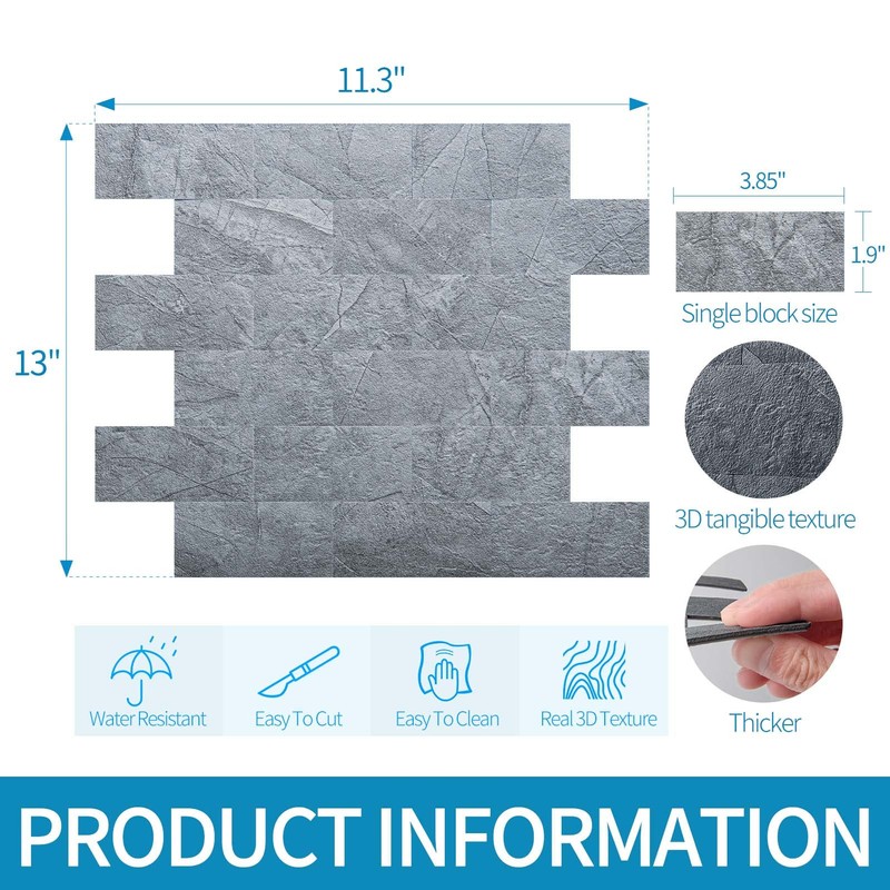 Art3d 10-Pack Peel and Stick Backsplash Tile for Kitchen Bathroom