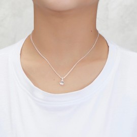 Philip Jones Silver Plated Solitaire Necklace Created with Zircondia® Crystals