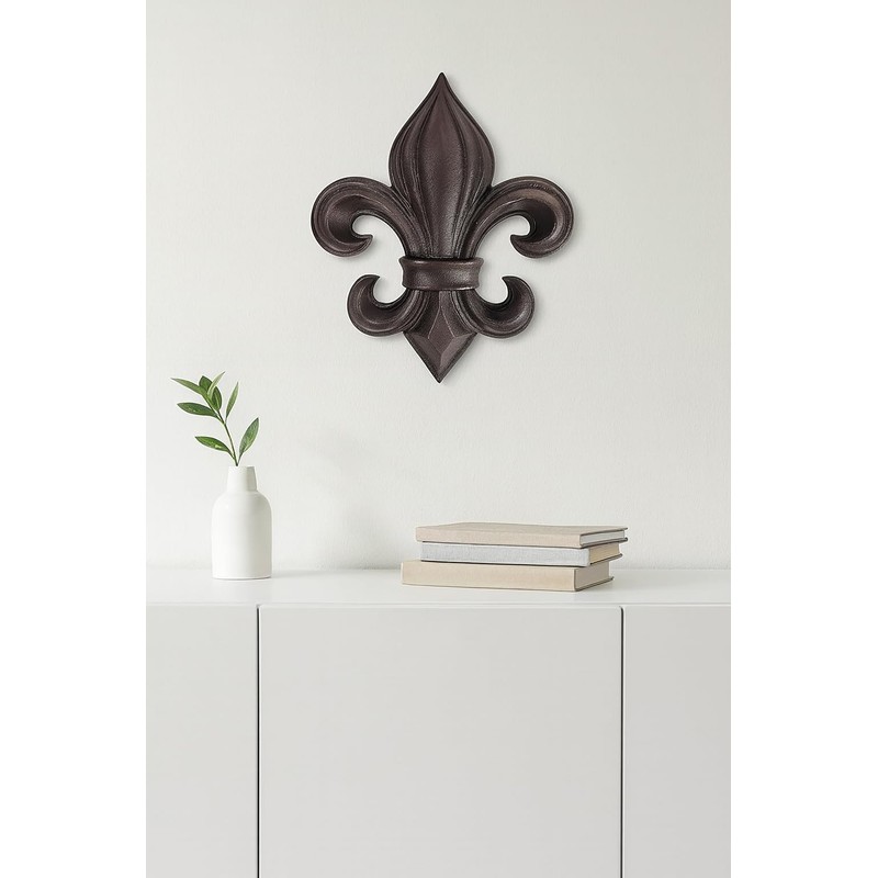 Lulu Decor, Cast Iron 14" Fleur De Lis Decoration Plaque