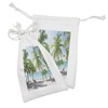 Ambesonne Beach Fabric Pouch Set of 2, Palm Leaves in
