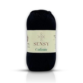 Sensy Calinia Yarn,%100 Mercerized Giza Cotton Yarn, Amigurumi Yarn, 134 Yards, Gauge 2 Fine (Black)