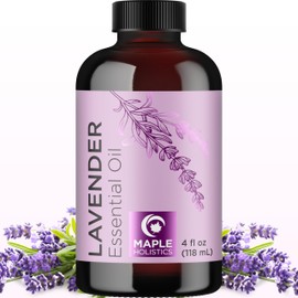Pure Lavender Essential Oil - Lavender Oil for Hair Skin and Nails Plus Aromatherapy Diffusers Humidifiers Linens and Baths for at Home Spa Self Care - Premium Grade Non-GMO in Glass Bottle (4 Fl Oz)