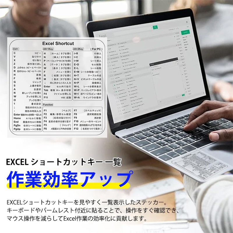 CYBRIDGE EXCEL Short Cut Key Sticker PVC Transparent Sticker Excel