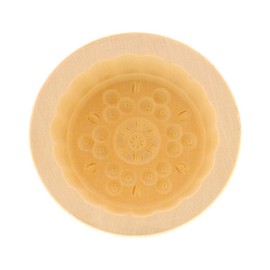 2 x Hofmeister® butter mould for 125 g butter, 9 cm, ornament, hand carved in Germany, butter shape for decorating, round camber shape, butter model made of local maple wood