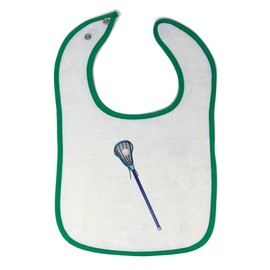 Toddler & Baby Bibs Burp Cloths Lacrosse Stick and Ball Cotton Items for Girl Boy Thrown Pass White Green Design Only