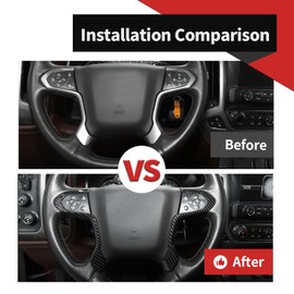 Voodonala for Silverado Center Console Steering Wheel Panel Cover Trim Compatible with Chevy Silverado GMC Sierra 2014-2018