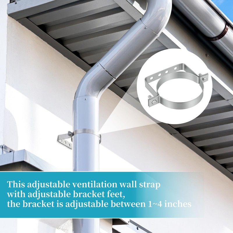 Mineye 2Pcs 6 inch Adjustable Vent Wall Strap, Heavy Duty