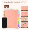 Hardcover Large Spiral Notebook 8.5" x 11" with Removable Dividers