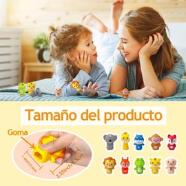 10 Juguetes de Goma para los Dedos, Títeres de Dedo, Simpáticos Juguetes Infantiles, Suave y Resistente, Ideal para Cuentacuentos, Espectáculos Didácticos, Regalos Cumpleaños(Bosque Animales)