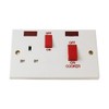 Merriway BH03542 45amp 2-Gang Double Pole with Socket Cooker Switch