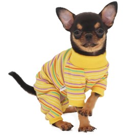 LOPHIPETS - Pijama para perros pequeños, ropa de té, Chihuahua, Yorkie, cachorro, gato, ropa amarilla/XXS