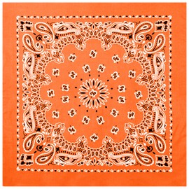 Rothco Trainmen Paisley Bandana – Multipurpose Outdoor Utility Survival Headwrap, 27" x 27", Orange