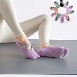 Women's Non-Slip Pilates & Yoga Socks - Professional Indoor Fitness (Spring/Summer/Autumn) Size/Black 20ea