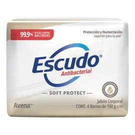 Jabones en Barra Escudo Soft Protect Avena 150gr 4 Piezas                                                                                             